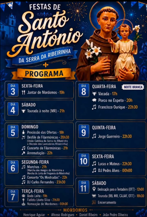 Festas de Santo Ant&oacute;nio Serra da Ribeirinha